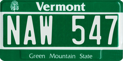 VT license plate NAW547
