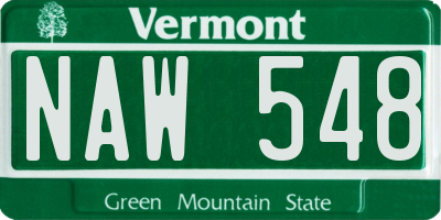 VT license plate NAW548