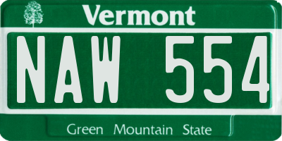 VT license plate NAW554