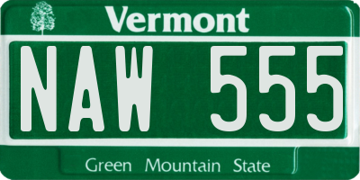 VT license plate NAW555