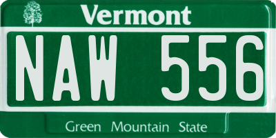 VT license plate NAW556