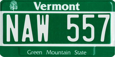VT license plate NAW557