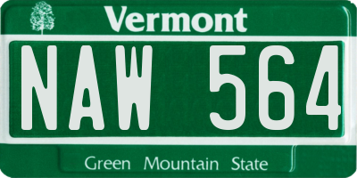 VT license plate NAW564