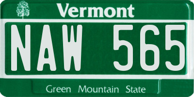 VT license plate NAW565