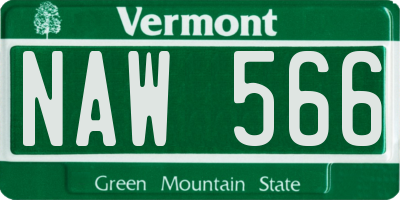VT license plate NAW566
