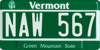 VT license plate NAW567