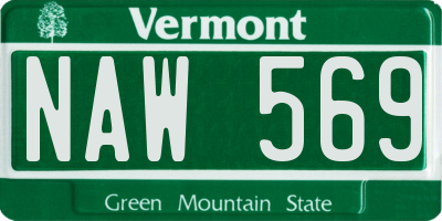 VT license plate NAW569