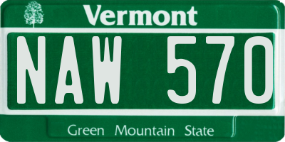 VT license plate NAW570
