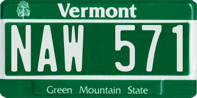 VT license plate NAW571