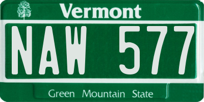 VT license plate NAW577