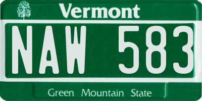VT license plate NAW583