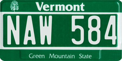 VT license plate NAW584