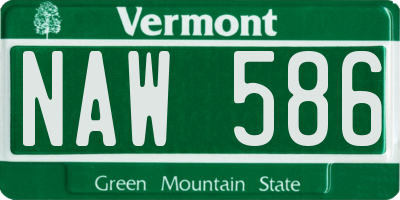 VT license plate NAW586