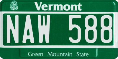 VT license plate NAW588