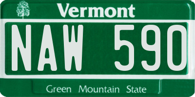 VT license plate NAW590