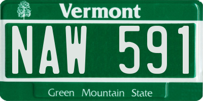 VT license plate NAW591