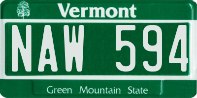 VT license plate NAW594