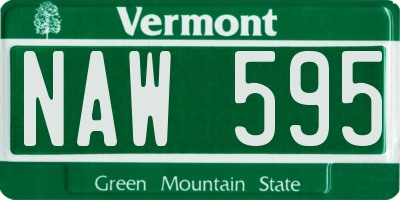 VT license plate NAW595