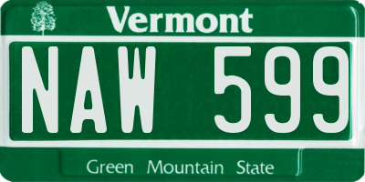 VT license plate NAW599