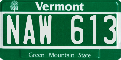 VT license plate NAW613