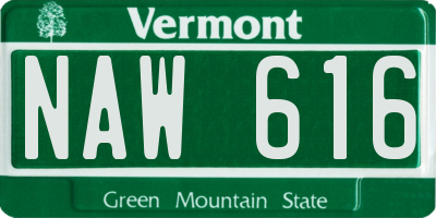 VT license plate NAW616