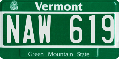 VT license plate NAW619