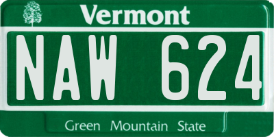 VT license plate NAW624
