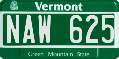 VT license plate NAW625