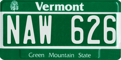 VT license plate NAW626