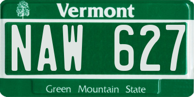 VT license plate NAW627