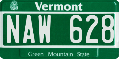 VT license plate NAW628
