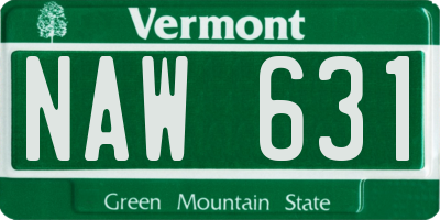 VT license plate NAW631