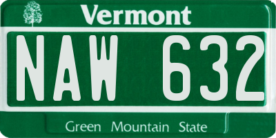 VT license plate NAW632