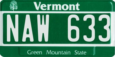 VT license plate NAW633