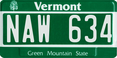 VT license plate NAW634