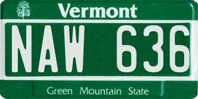 VT license plate NAW636
