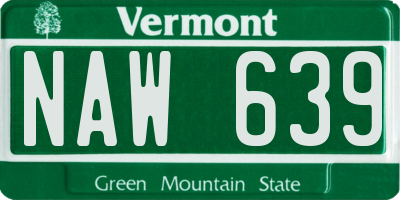 VT license plate NAW639