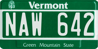 VT license plate NAW642