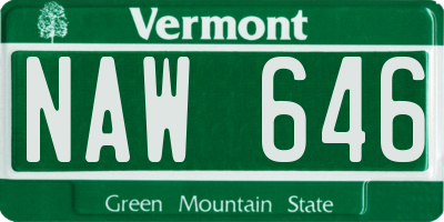 VT license plate NAW646