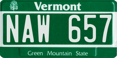 VT license plate NAW657