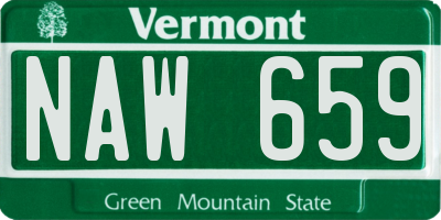 VT license plate NAW659