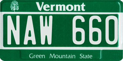 VT license plate NAW660