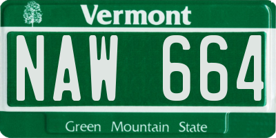 VT license plate NAW664