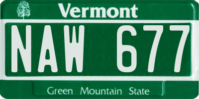 VT license plate NAW677