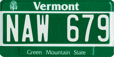 VT license plate NAW679