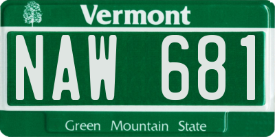 VT license plate NAW681