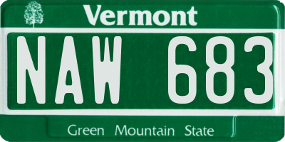 VT license plate NAW683