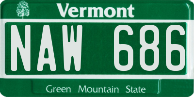 VT license plate NAW686