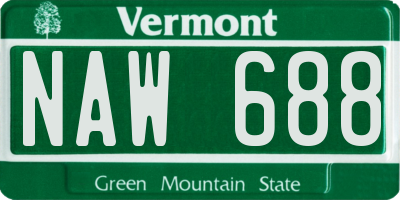 VT license plate NAW688