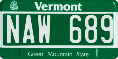 VT license plate NAW689